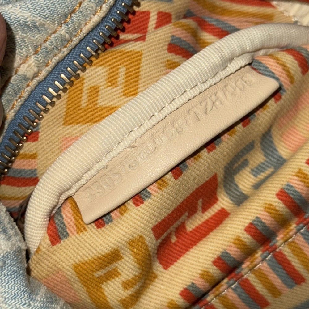 Fendi distressed denim Boston speedy satchel purse - Picture 13 of 16
